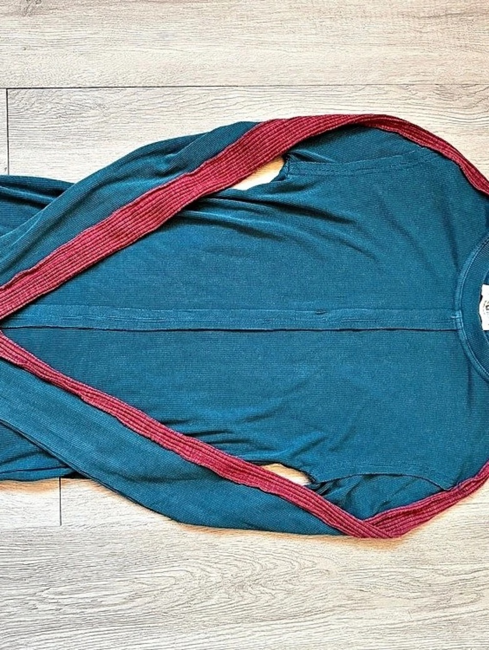 Ribbed  Top in Blue & Red
